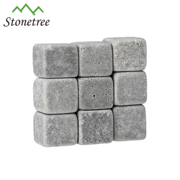 Prix ​​de gros 9pcs Whiskey Rocks Whiskey Stones Bière Vin Pierres Whiskey Ice Stones Bar Accessoires avec une pochette